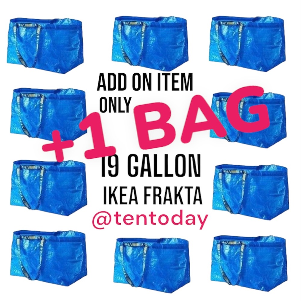 BUNDLE ADD ON: One (1) Single IKEA Frakta Large 19 Gallon Blue Tote Carrying Bag